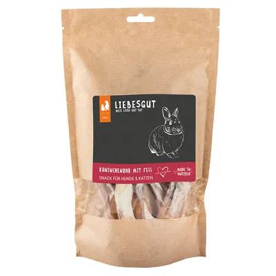 Liebesgut Hunde-Snack Kaninchen Ohr mit Fell Liebesgut Hunde-Snack Kaninchen Ohr mit Fell