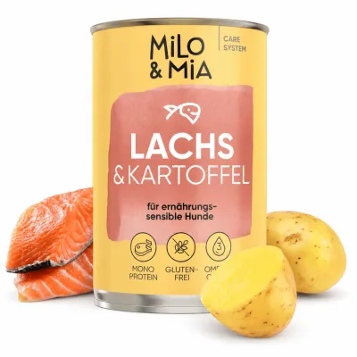 Milo & Mia Sensitive – Lachs & Kartoffel – Monoprotein – Getreidefrei