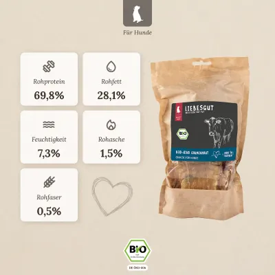 Liebesgut Hunde-Snack Bio Rind Gaumenhaut Liebesgut Hunde-Snack Bio Rind Gaumenhaut