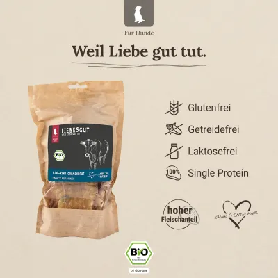 Liebesgut Hunde-Snack Bio Rind Gaumenhaut Liebesgut Hunde-Snack Bio Rind Gaumenhaut