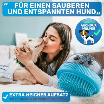 BluePet Befüllbare Badebürste für Hundeshampoo, Gummibürste, Gummistriegel BluePet Befüllbare Badebürste für Hundeshampoo, Gummibürste, Gummistriegel