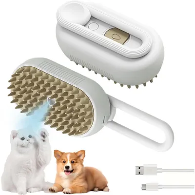 Elektrische Dampfbürste Hunde/Katzen, Entwirren, Massieren Entfernen Verfil Elektrische Dampfbürste Hunde/Katzen, Entwirren, Massieren Entfernen Verfil