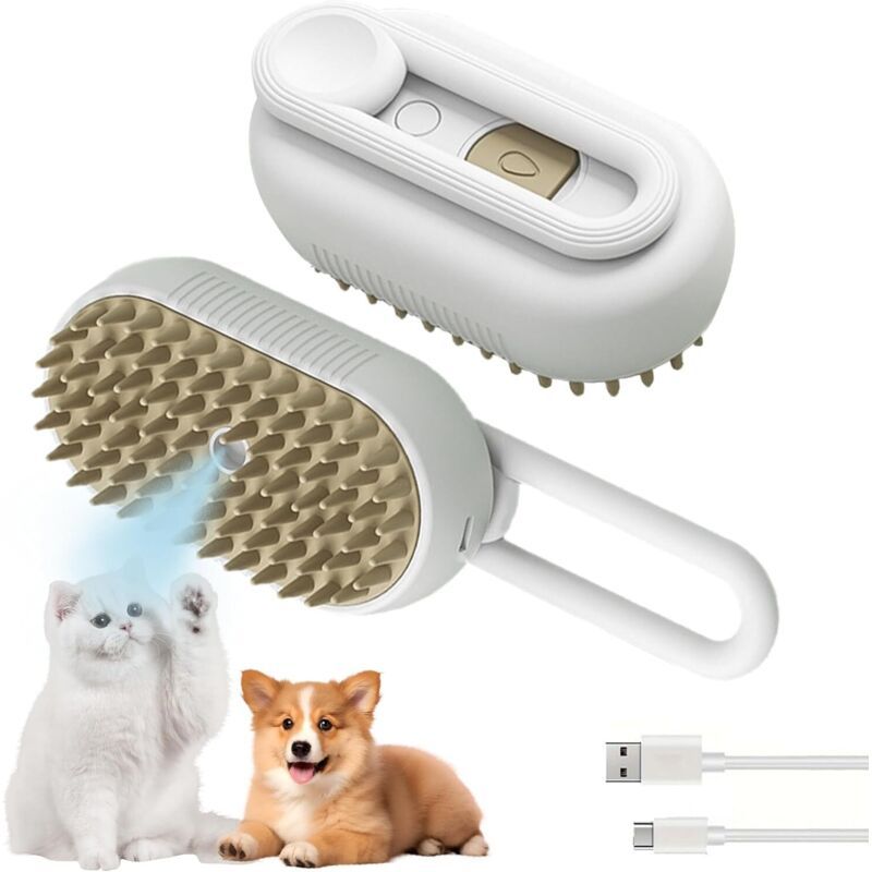 Elektrische Dampfbürste Hunde/Katzen, Entwirren, Massieren Entfernen Verfil