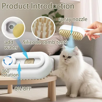 ERSANDY - Brosse vapeur chien/chat - Démêlage massage ERSANDY - Brosse vapeur chien/chat - Démêlage massage