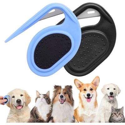 Entfilzkämme x2 Hunde/Katzen, Edelstahlklingen, langes Fell, entfernt Verfi