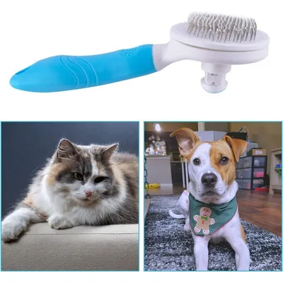 Selbstreinigende Bürste Hunde/Katzen Entwirren, Entfernen Unterwolle Massie Selbstreinigende Bürste Hunde/Katzen Entwirren, Entfernen Unterwolle Massie