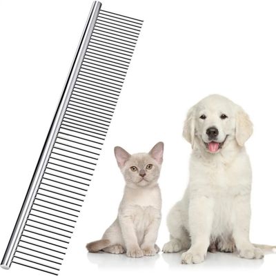 Edelstahl-Kamm Hunde/Katzen, runde Zinken, Entwirren, Haarentfernung