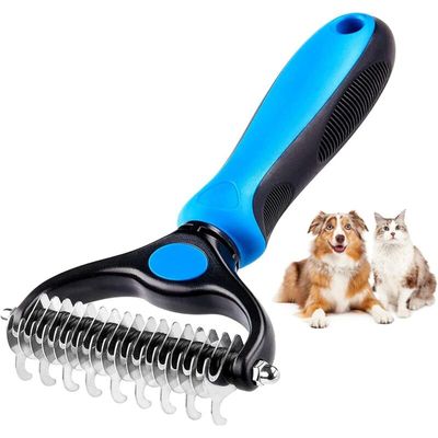 Doppelseitige Edelstahlbürste Hunde/Katzen: Entwirren, Unterwolle entfernen
