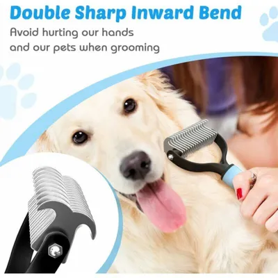 Brosse démêlante anti-nœuds sous-poil chien/chat poils longs Brosse démêlante anti-nœuds sous-poil chien/chat poils longs