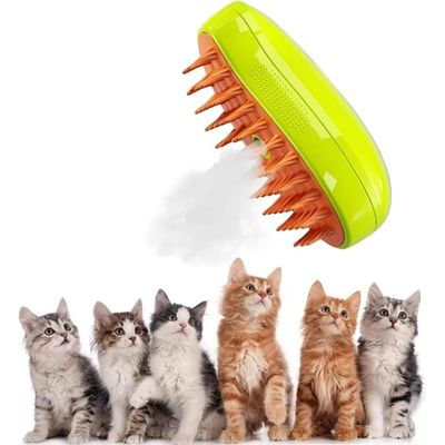3-in-1-Dampfbürste: Massage, Entwirren, Spray für Katzen