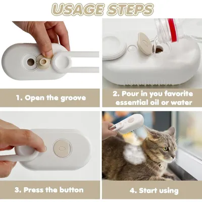 Hekasvm - Brosse Vapeur 3-en-1 Chat Hekasvm - Brosse Vapeur 3-en-1 Chat