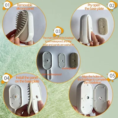 Hekasvm - Brosse Vapeur 3-en-1 Chat Hekasvm - Brosse Vapeur 3-en-1 Chat