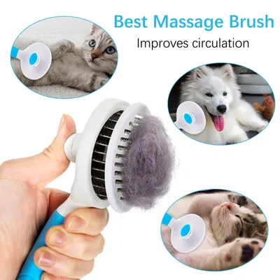 Selbstreinigende Bürste: ergonomisch, Hunde/Katzen/Kaninchen langem/kurzem Selbstreinigende Bürste: ergonomisch, Hunde/Katzen/Kaninchen langem/kurzem