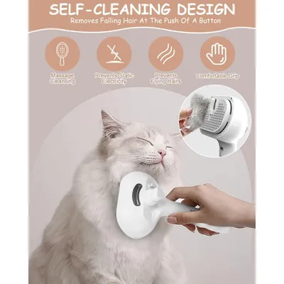 Brosse vapeur 3-en-1 autonettoyante massage chiens/chats Brosse vapeur 3-en-1 autonettoyante massage chiens/chats
