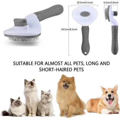 Brosse chat autonettoyante, enlève sous-poil efficacement Brosse chat autonettoyante, enlève sous-poil efficacement
