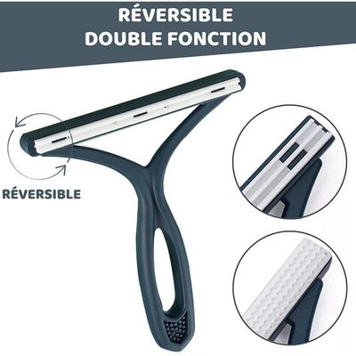 Brosse anti-poils autonettoyante : vêtements, canapé, voiture, tapis