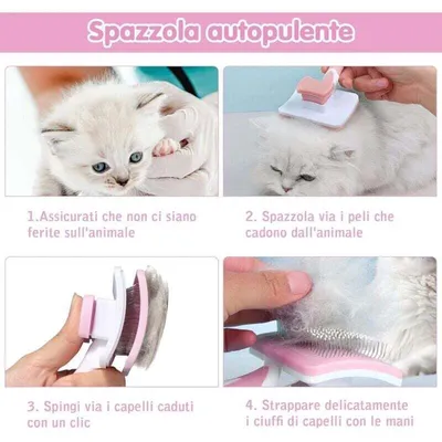 Pecute - Brosse autonettoyante - Sous-poil, massage chiens/chats Pecute - Brosse autonettoyante - Sous-poil, massage chiens/chats