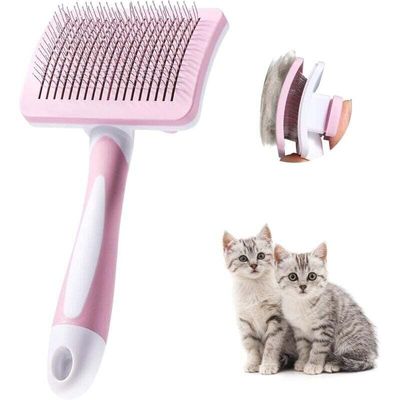 Selbstreinigende 1-Klick-Bürste: Unterwolle, Massage für Hunde/Katzen