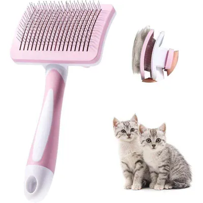 Selbstreinigende 1-Klick-Bürste: Unterwolle, Massage für Hunde/Katzen Selbstreinigende 1-Klick-Bürste: Unterwolle, Massage für Hunde/Katzen