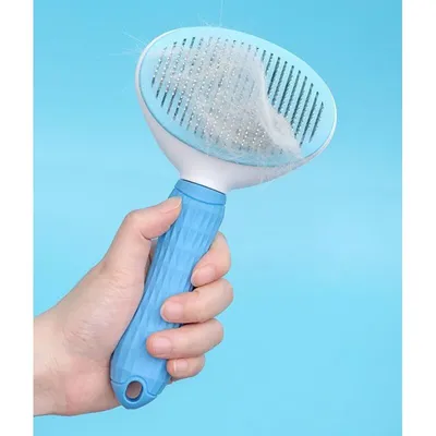 Brosse autonettoyante 1 clic : enlève poils morts, chiens/chats Brosse autonettoyante 1 clic : enlève poils morts, chiens/chats