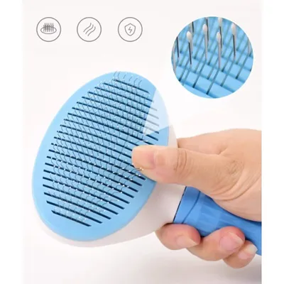 Brosse autonettoyante 1 clic : enlève poils morts, chiens/chats Brosse autonettoyante 1 clic : enlève poils morts, chiens/chats