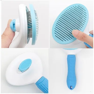 Brosse autonettoyante 1 clic : enlève poils morts, chiens/chats Brosse autonettoyante 1 clic : enlève poils morts, chiens/chats