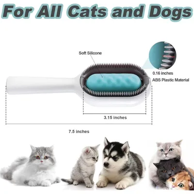NO LABEL - Brosse de bain 2-en-1 - Pour chiens/chats NO LABEL - Brosse de bain 2-en-1 - Pour chiens/chats