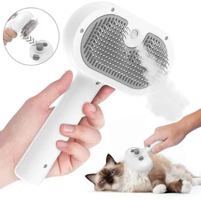 Wiederaufladbare 3-in-1-Dampfbürste für Hunde und Katzen mit Tank Wiederaufladbare 3-in-1-Dampfbürste für Hunde und Katzen mit Tank
