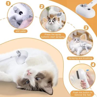 Brosse à vapeur 3 en 1 pour chiens et chats Brosse à vapeur 3 en 1 pour chiens et chats