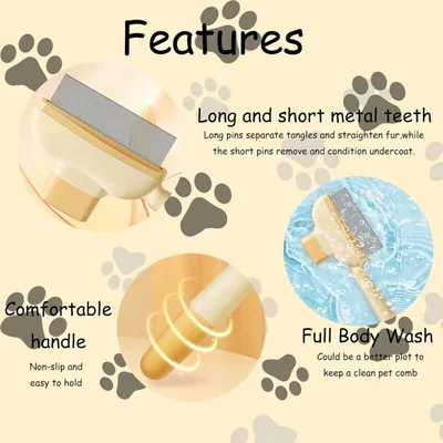 2 Peignes inox autonettoyants poils longs/courts 2 Peignes inox autonettoyants poils longs/courts