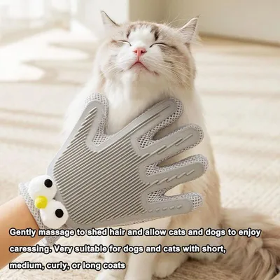 2-in-1-Pflegehandschuh für Katzen – Baden und Massieren – Grau (1 Stück) 2-in-1-Pflegehandschuh für Katzen – Baden und Massieren – Grau (1 Stück)