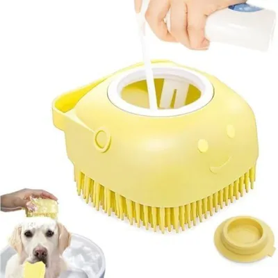 2-in-1-Bade-Bürste für Hunde und Katzen – Integrierter Shampoofach 2-in-1-Bade-Bürste für Hunde und Katzen – Integrierter Shampoofach