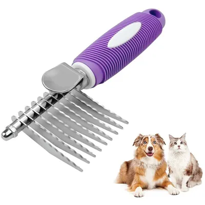 Edelstahl-Pflegebürste für Hunde und Katzen – Sanfte Entfilzung – Violett Edelstahl-Pflegebürste für Hunde und Katzen – Sanfte Entfilzung – Violett