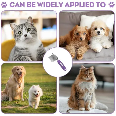Edelstahl-Pflegebürste für Hunde und Katzen – Sanfte Entfilzung – Violett Edelstahl-Pflegebürste für Hunde und Katzen – Sanfte Entfilzung – Violett