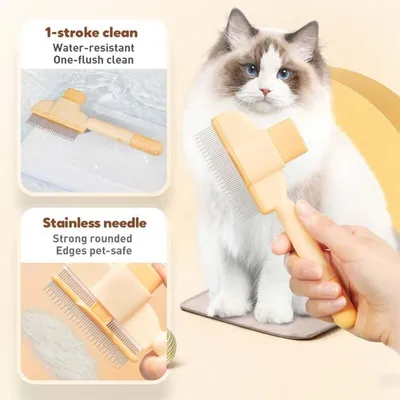 Brosse autonettoyante animaux - Un clic pour nettoyer les poils Brosse autonettoyante animaux - Un clic pour nettoyer les poils