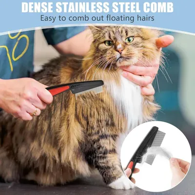 Peigne anti-puces métal chat chien Pro Peigne anti-puces métal chat chien Pro