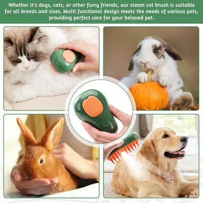 3-in-1-Dampfbürste Katzen Hunde – Massagefunktion selbstreinigend 3-in-1-Dampfbürste Katzen Hunde – Massagefunktion selbstreinigend