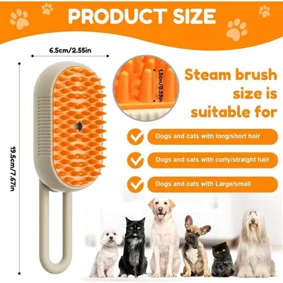 Hekasvm - Brosse vapeur 3 en 1 - Chiens et chats Hekasvm - Brosse vapeur 3 en 1 - Chiens et chats