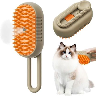 3-in-1-Dampfbürste für Hunde und Katzen – Integrierter Wassertank
