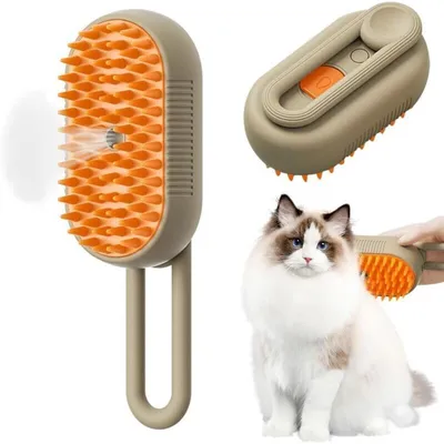 3-in-1-Dampfbürste für Hunde und Katzen – Integrierter Wassertank 3-in-1-Dampfbürste für Hunde und Katzen – Integrierter Wassertank