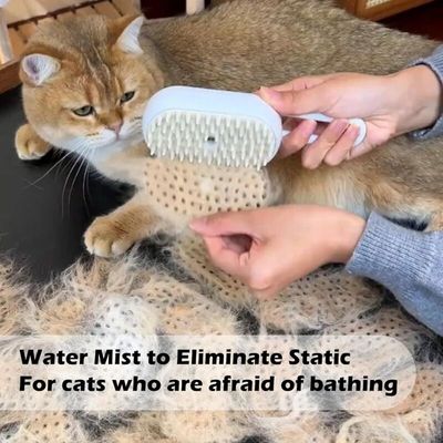 Brosse Vapeur Chat Chien - Peigne Toilettage 4-en-1 Spray