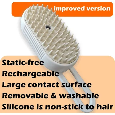 Brosse Vapeur Chat Chien - Peigne Toilettage 4-en-1 Spray Brosse Vapeur Chat Chien - Peigne Toilettage 4-en-1 Spray