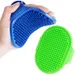 2er-Set Silikon-Bade-Bürsten für Hunde – Verstellbarer Griff – Grau