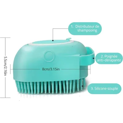 Brosse de bain silicone distributeur shampoing Brosse de bain silicone distributeur shampoing
