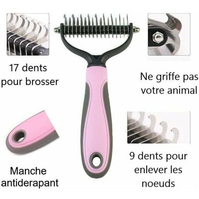 BluePet Brosse Démêlante - Élimine sous-poil et nœuds