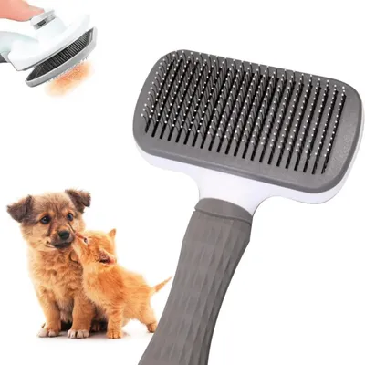 Selbstreinigende Bürste aus Stahl Silikon Hunde Katzen – 20 x 10 cm Selbstreinigende Bürste aus Stahl Silikon Hunde Katzen – 20 x 10 cm