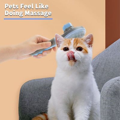Pawffee Cepillo de masaje autolimpiante para perros gatos pelo largo - Azul