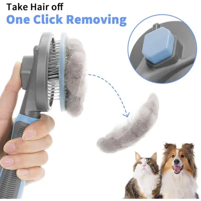 Brosse autonettoyante massage chiens chats poils longs Brosse autonettoyante massage chiens chats poils longs