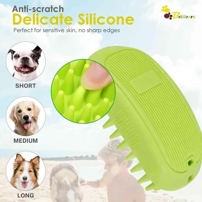 Brosse de bain silicone souple pour chiens et chats