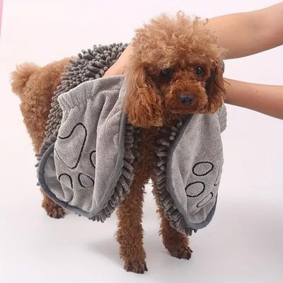 Serviette chien séchage rapide absorbant poches pratiques